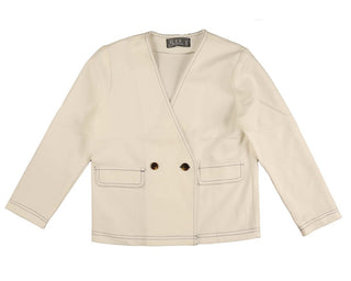 Belati Jersey White Top Stitching Jacket