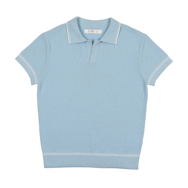 Coco Blanc Pale Blue Stitched Polo