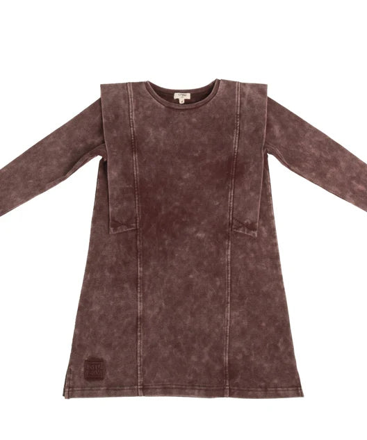 Crew Kids Burgundy Acid Wash Dress