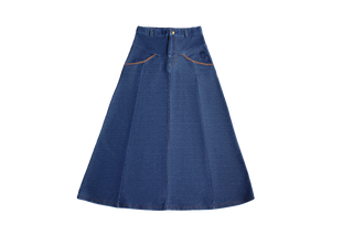 Crew Kids Blue Denim Stitched Maxi Skirt