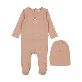 Lilette Pink Doll Embroidered Footie Set