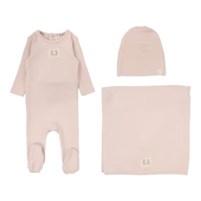 Lilette Pointelle Emblem Layette Set in Soft Pink