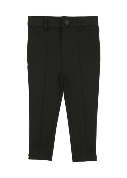 Lil Legs Black Knit Pants with Seam