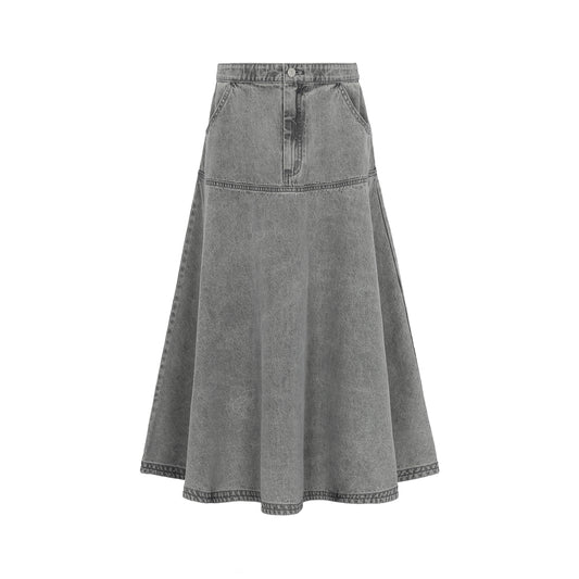Little Parni Denim Teen Skirt in Grey Denim