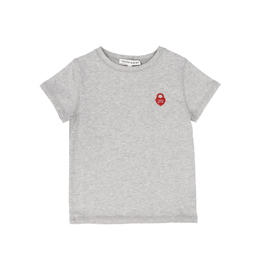Little Parni Short Sleeve Heart Logo Tshirt in Grey