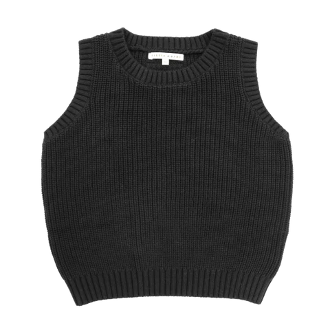 Little Parni Black Knit Vest