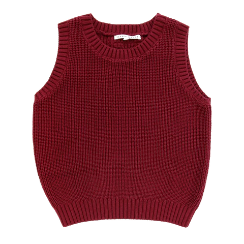 Little Parni Burgundy Knit Vest