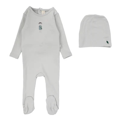 Lilette Doll Footie Set In Seafoam