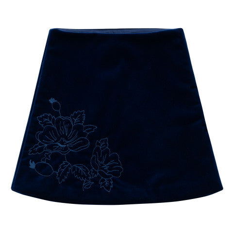Klai Quilted Velvet Skirt in Blue