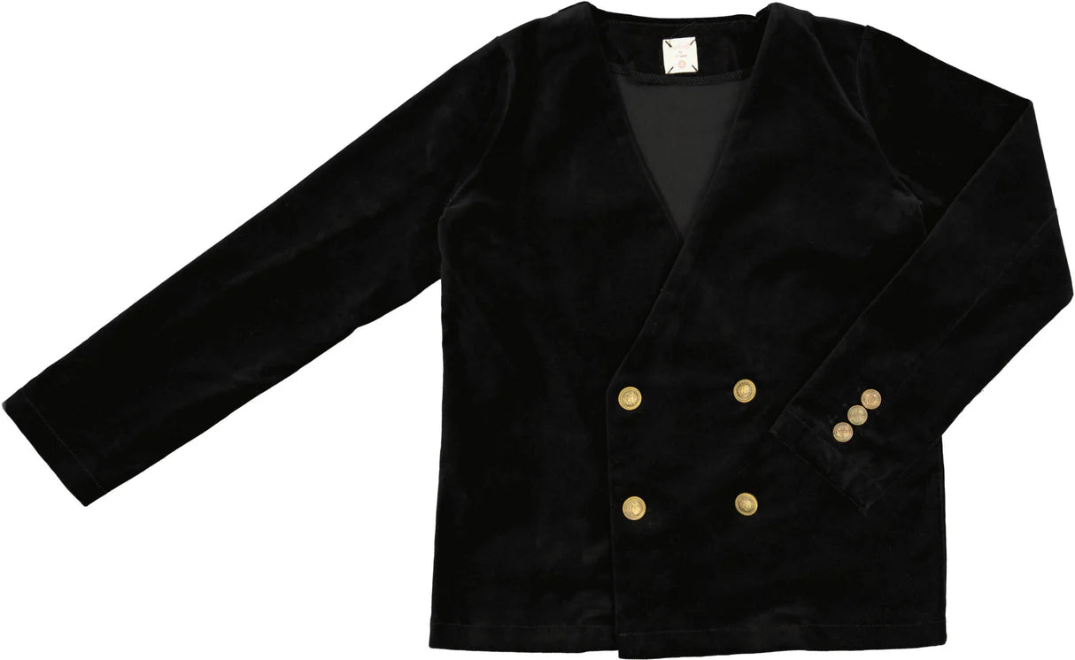 Analogie Velvet Blazer - Black main image 1