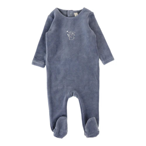 Lilette Velour Forest Graphic Footie in Slate