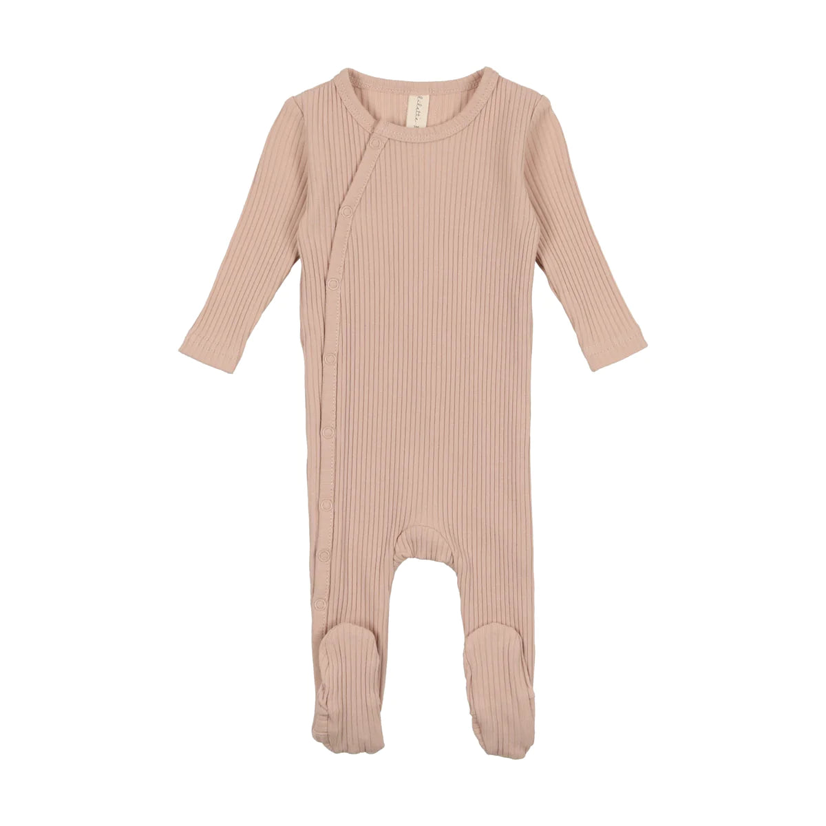 Lilette Flower Side Snap Footie Set - Peach