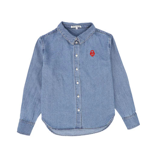 Little Parni Denim Teen Shirt in Blue Denim