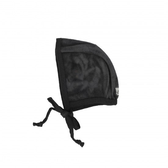 Lil Legs Black Velour Wide Rib Bonnet