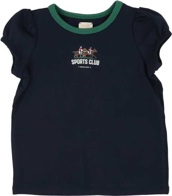 Analogie Sport Collection Girl Short Sleeve Tee Navy