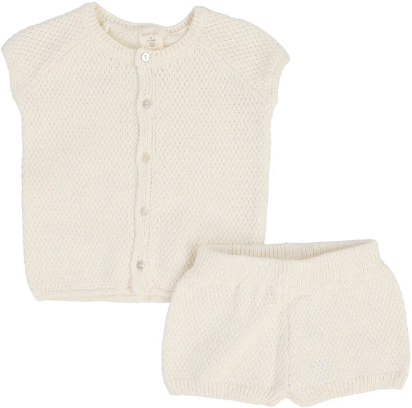 Analogie Knit Boys Set in Natural Ivory