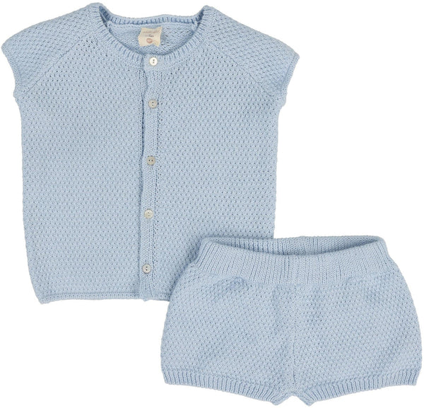 Analogie Knit Boys Set in Light Blue