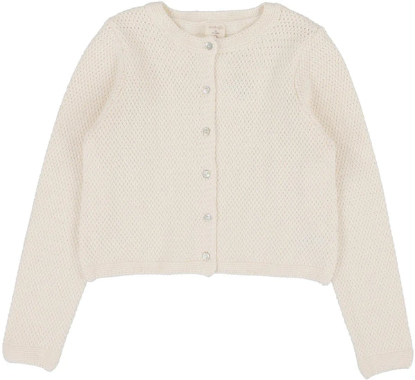 Analogie Knit Classic Cardigan in Natural Ivory