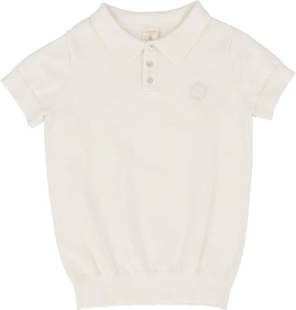 Analogie SS Knit Polo in Winter White