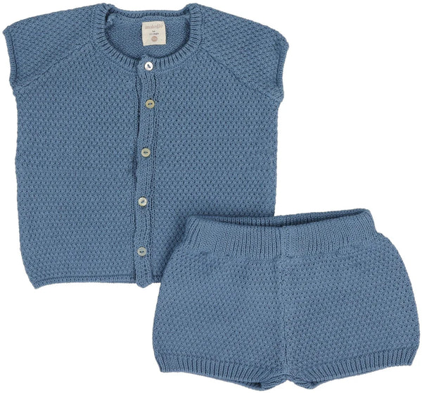 Analogie Knit Boys Set in Bright Blue