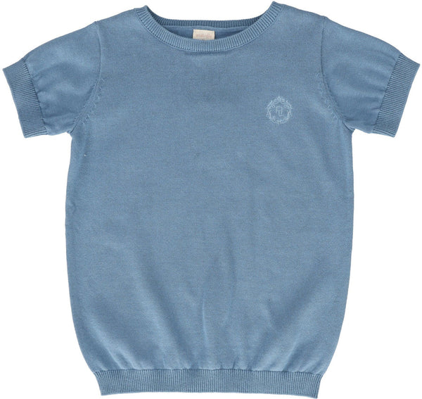 Analogie Boys Short Sleeve Crewneck Sweater in Bright Blue