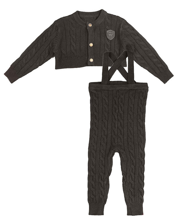 Belati Charcoal Cable Knit Baby 2 PC