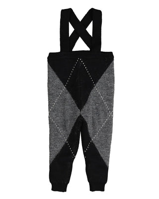 Belati Blue Argyle Suspender Knit