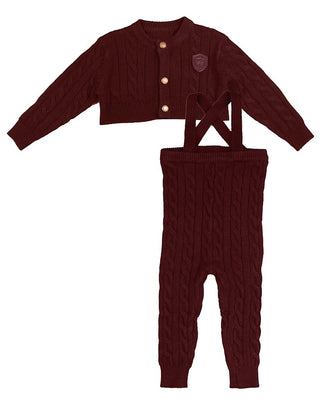 Belati Wine Cable Knit Baby 2 PC