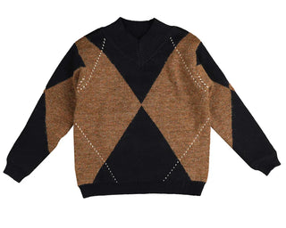 Belati Rust Argyle Knit Sweater