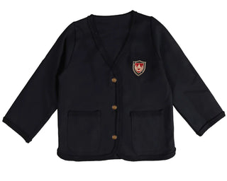Belati Navy Jersey Emblem Collarless Jacket