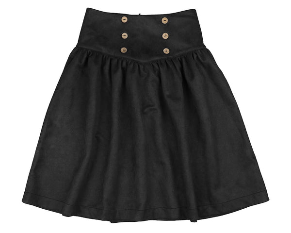 Belati Black Velour Corduroy Skirt