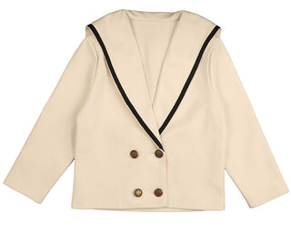 Belati Cream Sailor Collar Scuba Jersey Jacket