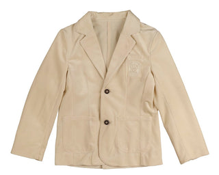 Belati Cream Velour Corduroy Blazer