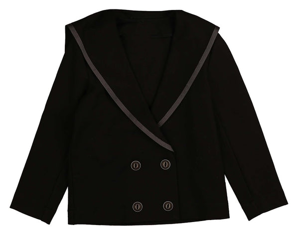 Belati Black Sailor Collar Scuba Jersey Jacket