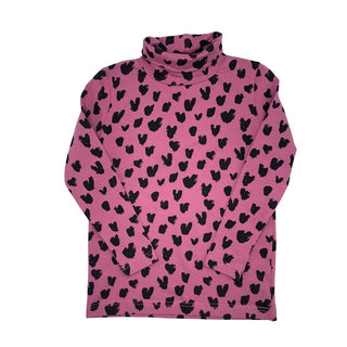 Best Frendz Pink Heart Print Turtleneck