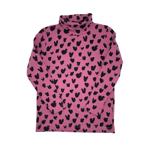 Best Frendz Pink Heart Print Turtleneck