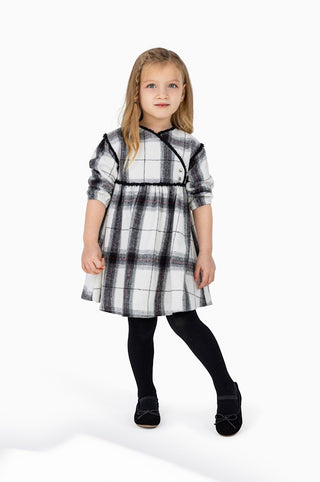 Best Frendz Woolen Plaid Wrap Dress