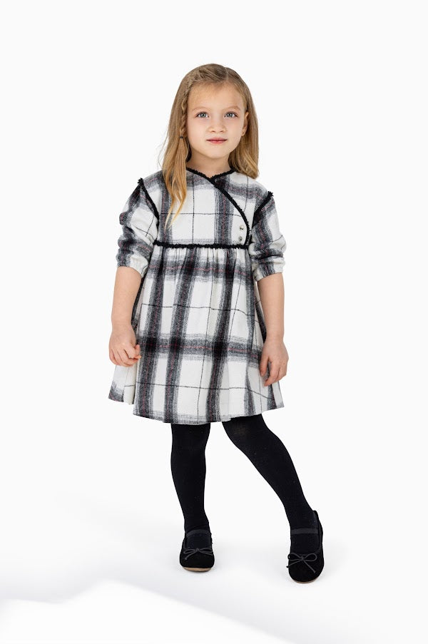 Best Frendz Woolen Plaid Wrap Dress