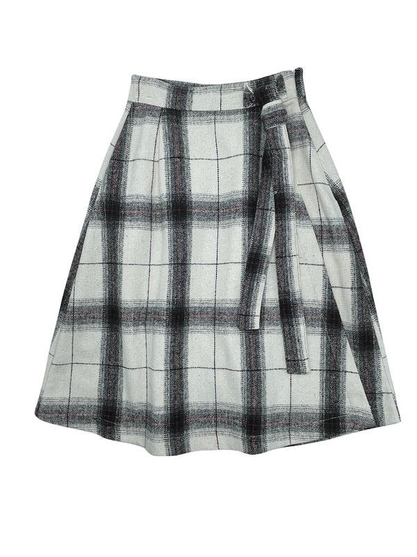 Best Frendz Woolen Plaid Wrap Skirt