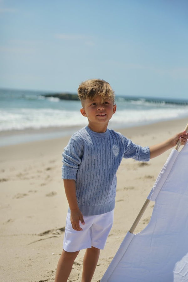 Best Frendz Pale Blue Cable LS Sweater