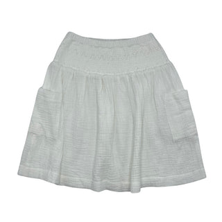 Best Frendz White Smocked Gauze Skirt