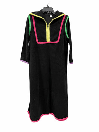 Best Frendz Colourful Trim Black Terry Robe