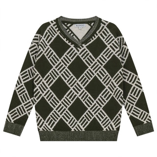 Blumint Latte/Moss Print Knit Sweater