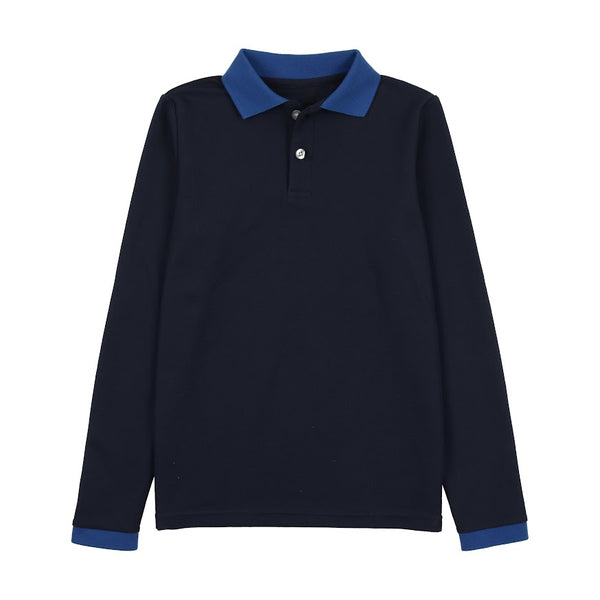 Bopop Navy Polo with Blue Cuff