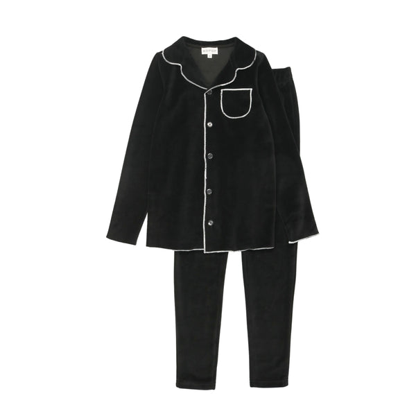 Bopop Grandpa Velour PJS White Trim