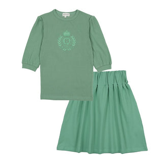 Bopop Sage Emblem 3/4 Sleeve Tee+Skirt