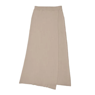 Coco Blanc Oatmeal Ribbed Wrap Skirt