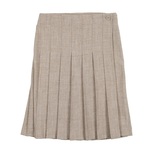 Coco Blanc Oatmeal Wool Pleated Skirt