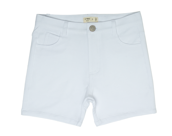 Crew Kids Slim Knit Shorts in White