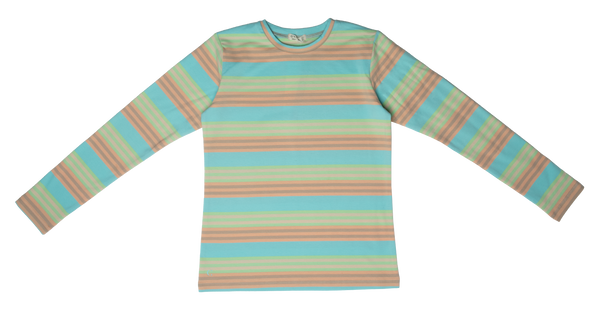 Crew Kids Stripe Tee in Aqua